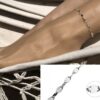 N7079f Chaine de cheville 30 cm maille fantaisie argent femme - Bijoux de pied en ligne Ninanina