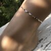 N7079g Chaine de cheville 30 cm maille fantaisie argent femme - Bijoux de pied en ligne Ninanina