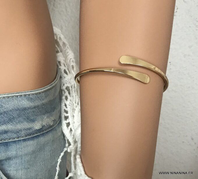 N7097 Bracelet de bras egyptien femme en laiton doré - Bijoux Bracelets en ligne Ninanina