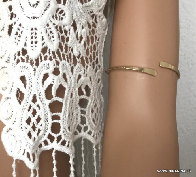 N7097g Bracelet de bras egyptien femme en laiton doré - Bijoux Bracelets en ligne Ninanina