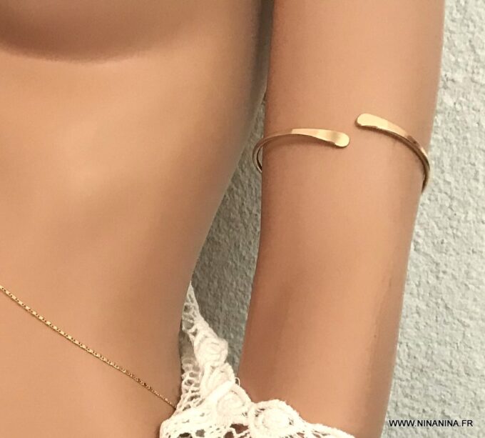 N7097I Bracelet de bras egyptien femme en laiton doré - Bijoux Bracelets en ligne Ninanina