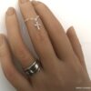 N7082b Bague chainette croix argent - chaine fine zirconium femme - Bijoux Bagues en ligne Ninanina