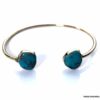 N7100 Bracelet jonc turquoise véritable femme argent plaqué - Bijoux Bracelets en ligne Ninanina