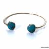 N7100b Bracelet jonc turquoise véritable femme argent plaqué - Bijoux Bracelets en ligne Ninanina