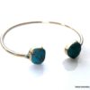 N7100d Bracelet jonc turquoise véritable femme argent plaqué - Bijoux Bracelets en ligne Ninanina