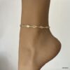 N7104a Chaine de cheville luxe - Bracelet de pied plaqué or zirconium fait main en france - Bijoux de pieds artisanaux en ligne Ninanina