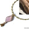 N7109b Bracelet cheville doré femme - chaine de pied quartz rose - Bijoux de pied en ligne Ninanina