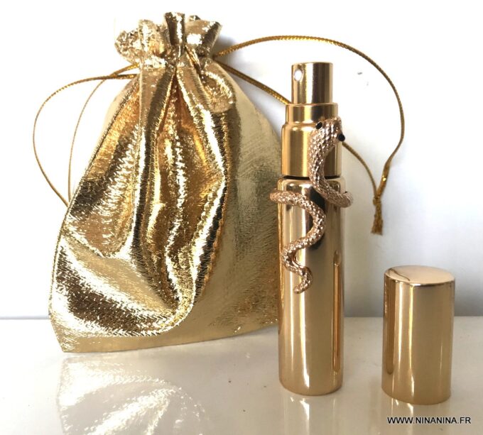 N7194b Flacon parfum serpent - Vaporisateur rechargeable doré - Accessoires der mode en ligne Ninanina