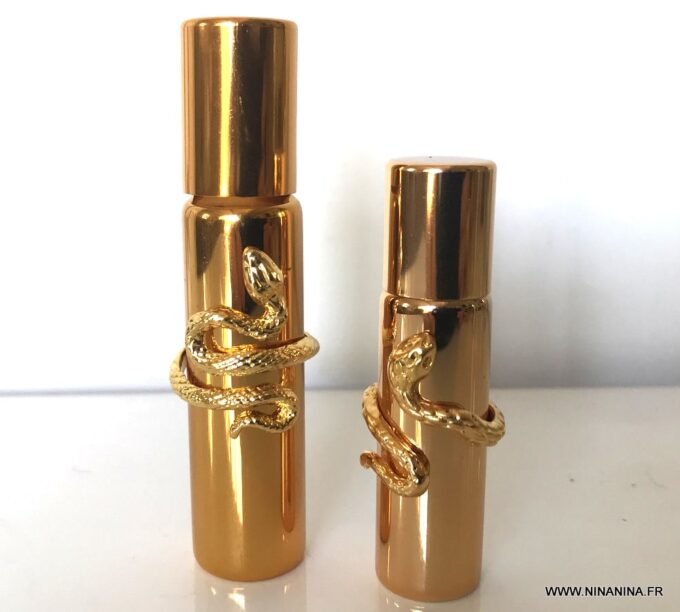N7194c Flacon parfum serpent - Vaporisateur rechargeable doré - Accessoires der mode en ligne Ninanina