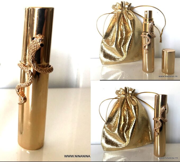 N7194e Flacon parfum serpent - Vaporisateur rechargeable doré - Accessoires der mode en ligne Ninanina