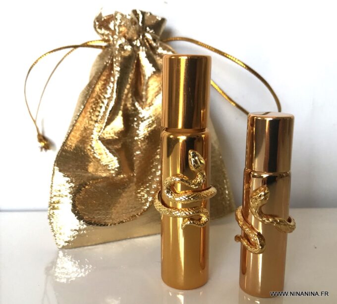 N7194h Flacon parfum serpent - Vaporisateur rechargeable doré - Accessoires der mode en ligne Ninanina