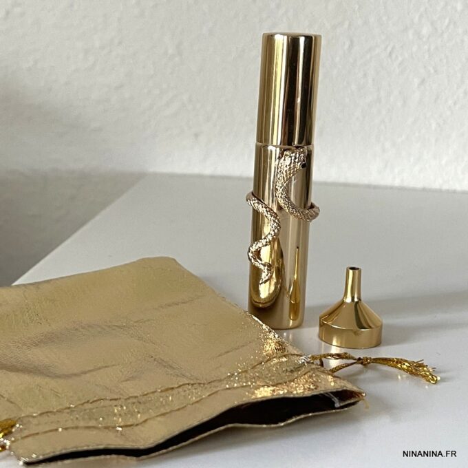 N7194m Flacon parfum serpent - Vaporisateur rechargeable doré - Accessoires der mode en ligne Ninanina