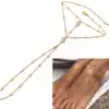 N8633a Chaine au pied femme - Bijou acier doré et zirconium blanc - Bijoux de pieds femmes en ligne Ninanina