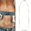 N7127j Chaine de hanches pierre semi précieuse grenat pour taille - Bijoux de corps en ligne Ninanina