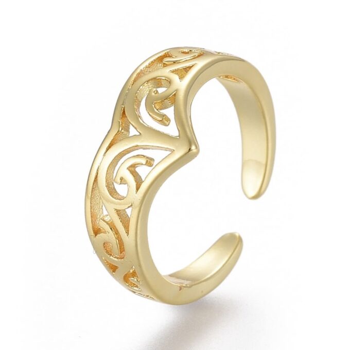 N7133a Bague d'orteil doré pied ou phalange femme laiton or - Bijoux Bagues de pieds dorées en ligne Ninanina