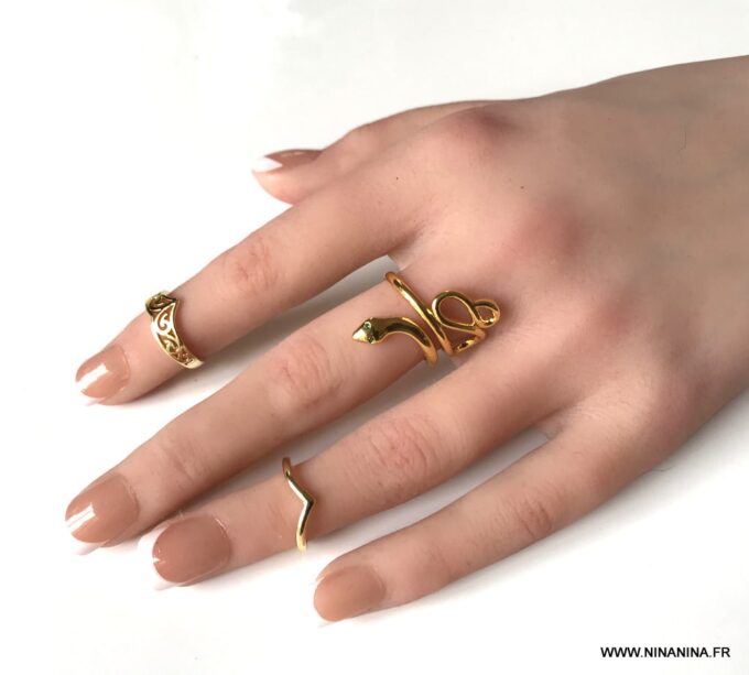 N7134 Bague pour phalange ou orteil réglable doré ou argenté - Bijoux Bagues en ligne Ninanina