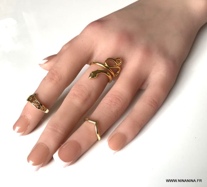 N7134b Bague pour phalange ou orteil réglable doré ou argenté - Bijoux Bagues en ligne Ninanina