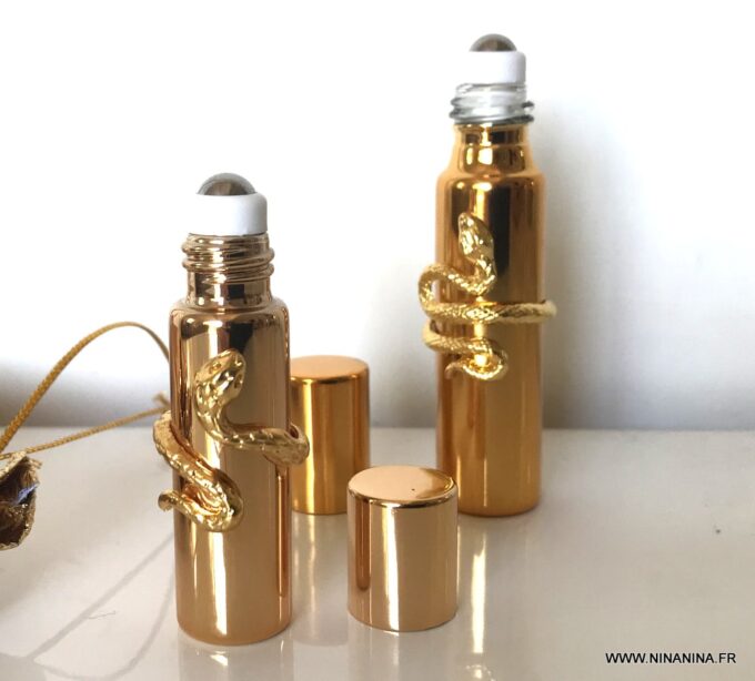 N7196b Roll on vide 10 ml rechargeable - Flacon parfum serpent - Accessoires der mode en ligne Ninanina
