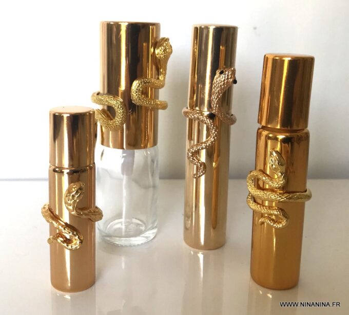 N7196c Roll on vide 10 ml rechargeable - Flacon parfum serpent - Accessoires der mode en ligne Ninanina