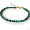 N7163a Bracelet cheville perles vertes chrysocolle naturelle 6mm - Bijoux de pied en ligne Ninanina