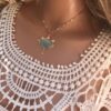 N7169b Ras de cou mauvais oeil - Collier protecteur Amazonite bleu - Bijoux Colliers en ligne Ninanina