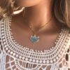 N7169i Ras de cou mauvais oeil - Collier protecteur Amazonite bleu - Bijoux Colliers en ligne Ninanina
