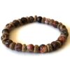 N7172 Bracelet jaspe paysage marron homme ou femme boules 8mm - Bijoux Bracelets en ligne Ninanina