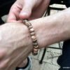 N7172i Bracelet jaspe paysage marron homme ou femme boules 8mm - Bijoux Bracelets en ligne Ninanina