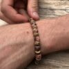 N7172j Bracelet jaspe paysage marron homme ou femme boules 8mm - Bijoux Bracelets en ligne Ninanina