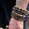 N7172R Bracelet jaspe paysage marron homme ou femme boules 8mm - Bijoux Bracelets en ligne Ninanina
