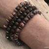 N7172T Bracelet jaspe paysage marron homme ou femme boules 8mm - Bijoux Bracelets en ligne Ninanina