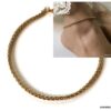 N7175a Bracelet de cheville maille torsade femme et homme acier doré - Bijoux Bracelets en ligne Ninanina