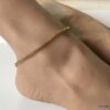 N7175e Bracelet de cheville maille torsade femme et homme acier doré - Bijoux Bracelets en ligne Ninanina
