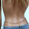 N7146f Collier pierre emeraude pour la taille - Chaine de hanche - Bijoux Chaines en ligne Ninanina