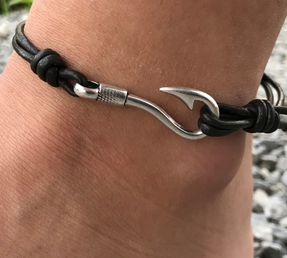 Bracelet de force en cuir, couleur au choix, mini motif