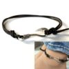 N7187f Bracelet de cheville cordon cuir homme crochet marin - Bijoux Bracelets en ligne Ninanina