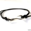 N7187h Bracelet de cheville cordon cuir homme crochet marin - Bijoux Bracelets en ligne Ninanina