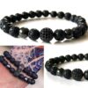 N7188 Bracelet boule brillante zirconium noir et hematite homme - Bijoux Bracelets en ligne Ninanina