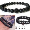 N7188c Bracelet boule brillante zirconium noir et hematite homme - Bijoux Bracelets en ligne Ninanina
