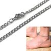 N7203b Chaine cheville homme ou femme maille gourmette acier inoxydable argenté - Bijoux Chaines en ligne Ninanina