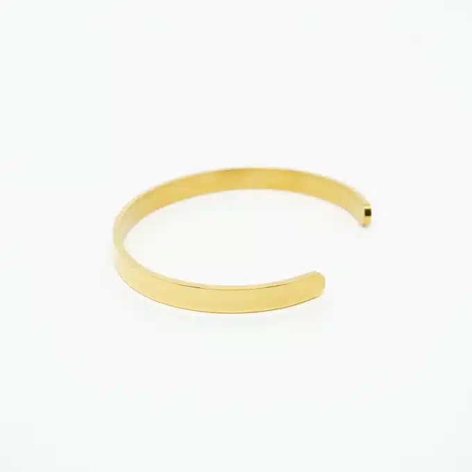 N7204d Manchette or homme Acier inoxydable - Bracelet doré - Bijoux Bracelets manchettes en ligne Ninanina