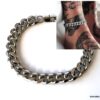 N7207a Chaine de cheville acier chirurgical argent maille gourmette - Bijoux Bracelets en ligne Ninanina