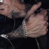 N7208 Bracelet acier maille gourmette homme inoxydable argent - Bijoux Bracelets en ligne Ninanina