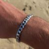 N7208d Bracelet acier maille gourmette homme inoxydable argent - Bijoux Bracelets en ligne Ninanina