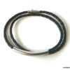 N7210a Bracelet homme en cuir tressé noir double tour fermoir Acier - Bijoux Bracelets en ligne Ninanina