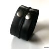 N7217a Bracelet Manchette cuir femme ou homme noir - Bijoux Bracelets en ligne Ninanina