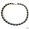 N7221a Collier pierre de lave homme ras de cou acier inoxydable - Bijoux Colliers en ligne Ninanina