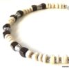N7223f Collier perles Bois et Acier Inoxydable ras de cou homme - Bijoux Colliers en ligne Ninanina