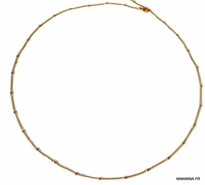 N7226a Chaine ventre pas cher acier doré - Collier de taille or - Bijoux de corps en ligen Ninanina