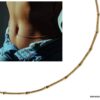N7226d Chaine ventre pas cher acier doré - Collier de taille or - Bijoux de corps en ligen Ninanina